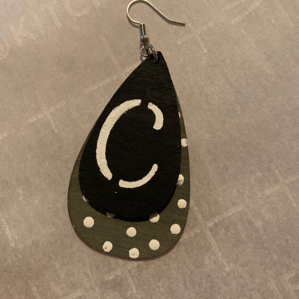 Wooden hand-painted earrings!